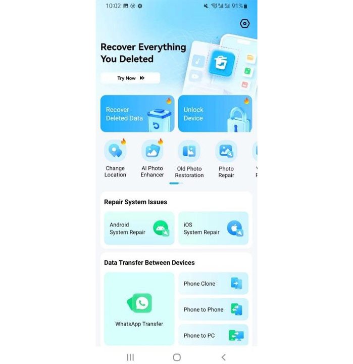 Access the App’s Data Recovery Mode