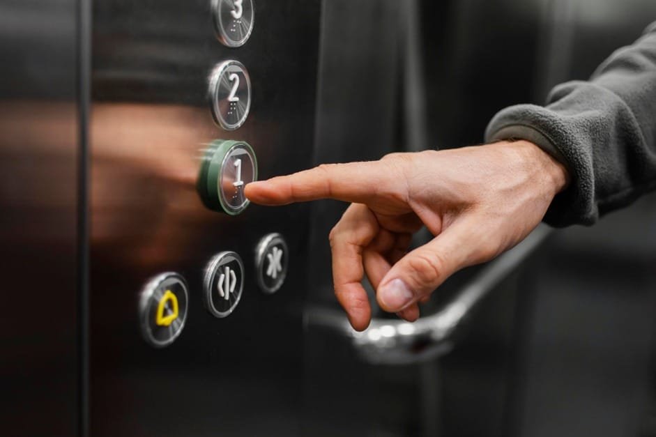 first floor elevator button press