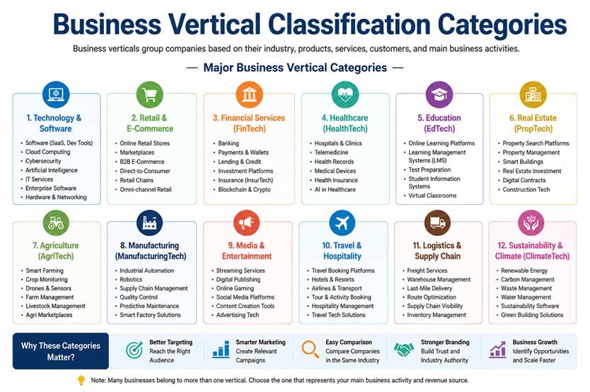 Business Vertical Classification Categories